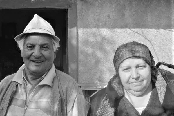 Fodor "Neti" Sándor és felesége Kisbács, 1998.