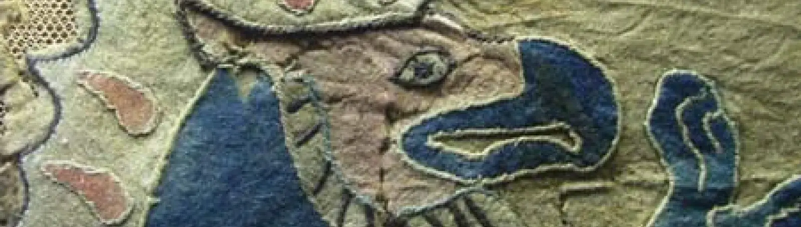 11.&nbsp; kép: Rátét, zsinórozás és bőr együttes alkalmazása szkíta nemeztakarón, ie. 5 század, Ermitázs