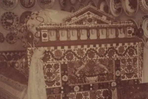 39.) Mérai cifra szoba: díszített, festett bútorok. 1960-as évek