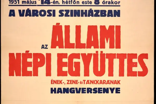 Az Állami Népi Együttes ének-, zene- és tánckarának hangversenye, plakát, 1955