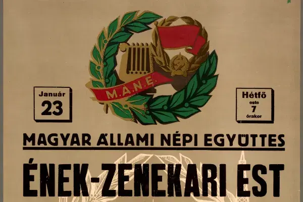 Magyar Állami Népi Együttes Ének-Zenekari est, plakát az 1950-es évekből