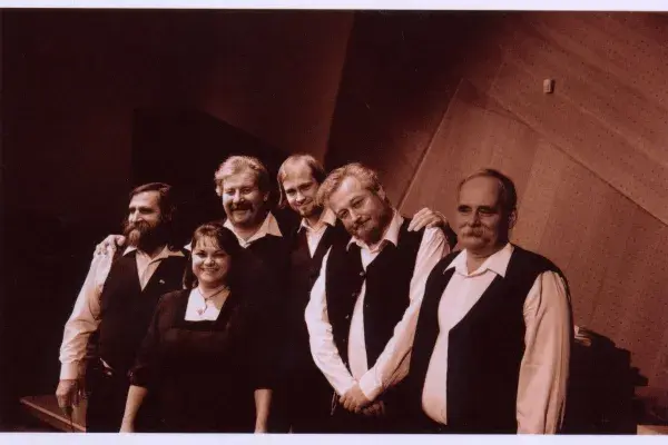Kalamajka együttes koncert a Collegium Hungaricum-ban; Petrovics Tamás, Fábián Éva, Halmos Béla, Hetényi Milán, Nagymarosy András, Dövényi Péter, Bécs, Ausztria, Collegium Hungaricum, 2005 (HH_THA_FO_003871_01)