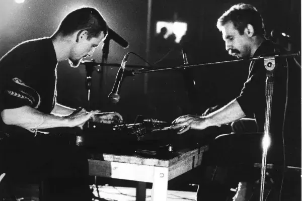  Garaboncos Együttes a "Mediawave" Győri fesztiválon, Révész Róbert, Borsi Ferenc, 1990-es évek közepe, Rábapatona (HH_THA_FO_000501_01)