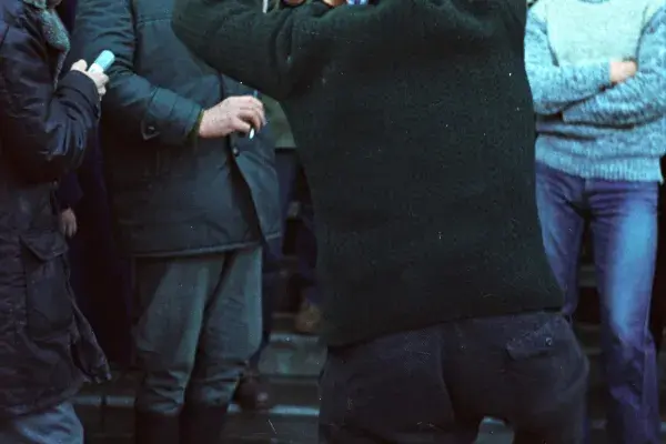 Székelyudvarhelyi Táncháztalálkozó. Lengyel László 'Türei', Türi István prímás (Medvés), Pávai István, Románia, 1980-as évek (HH_THA_FO_005586_01).JPG