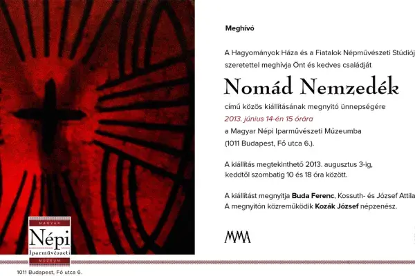 Nomád Nemzedékek kiállítás meghívó