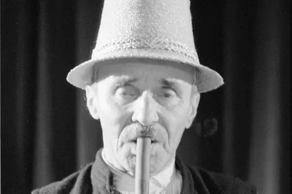 Székely József széki furulyás a Fonó Utolsó Óra gyűjtésén (1997)