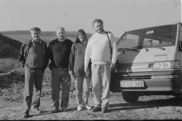 Erdélyi gyűjtőúton: Vavrinecz András, Lengyel József, Virágvölgyi Márta és Nagymarosy András (1996)