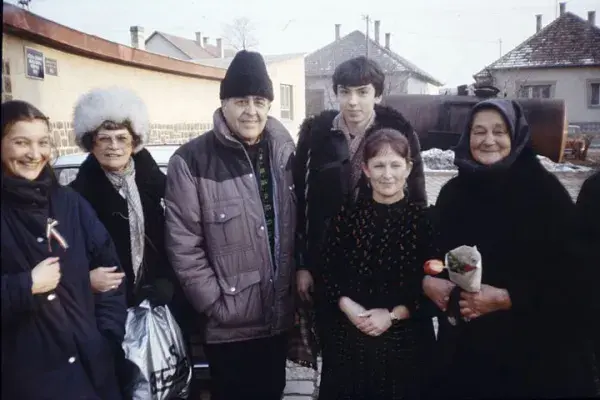 Borbély Jolán, Kallós Zoltán, Pachert András, Iglói Éva egy bagi asszonnyal (1987)