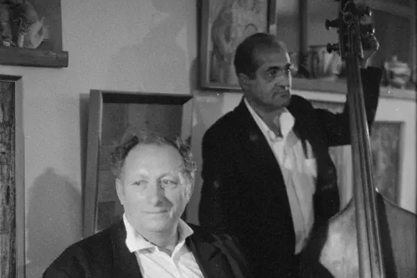 Görgényoroszfalusi zenészek a Fonóban: Lakatos Gábor, Preda Dumitru 1997.