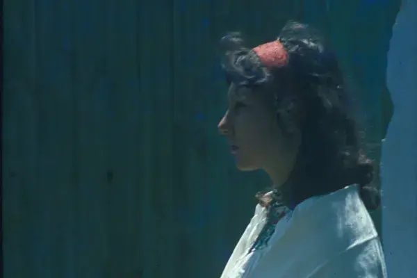 Nő viseletben, [hímzett kendőben], 1980-as évek